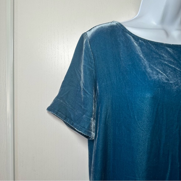 Sundance The Best Spring Velvet T-Shirt Dress Ever Teal/Blue Color- Size Small - Picture 8 of 11